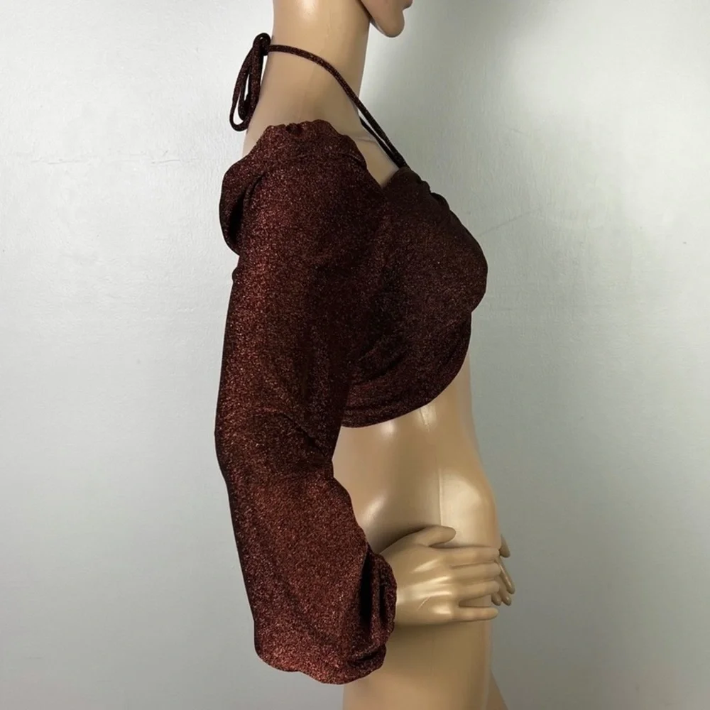 NEW NICHOLAS REVOLVE METALLIC CROP TOP - Picture 5 of 9